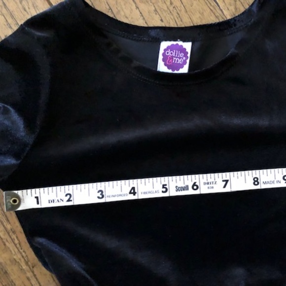 Girl's Dollie & Me Black Velvet Animal Print Dress 5 - Picture 10 of 16